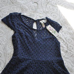 NWT! Navy Blue Mimi Chica Knit Dress with Lining